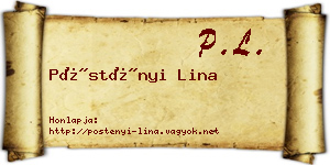 Pöstényi Lina névjegykártya